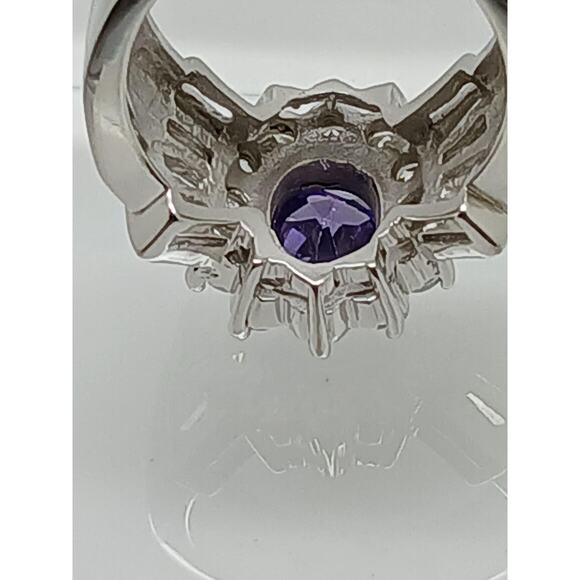 80's Glamour & Drama Vintage Ring Sterling Silver Quality Prong Setting Baguette - Picture 6 of 10